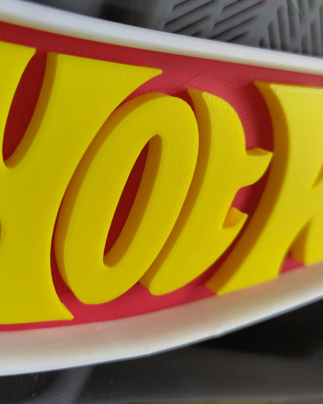Hot Wheels Logo Large – 26cm x 9cm Homemade – Bright & Bold Plastic Decor