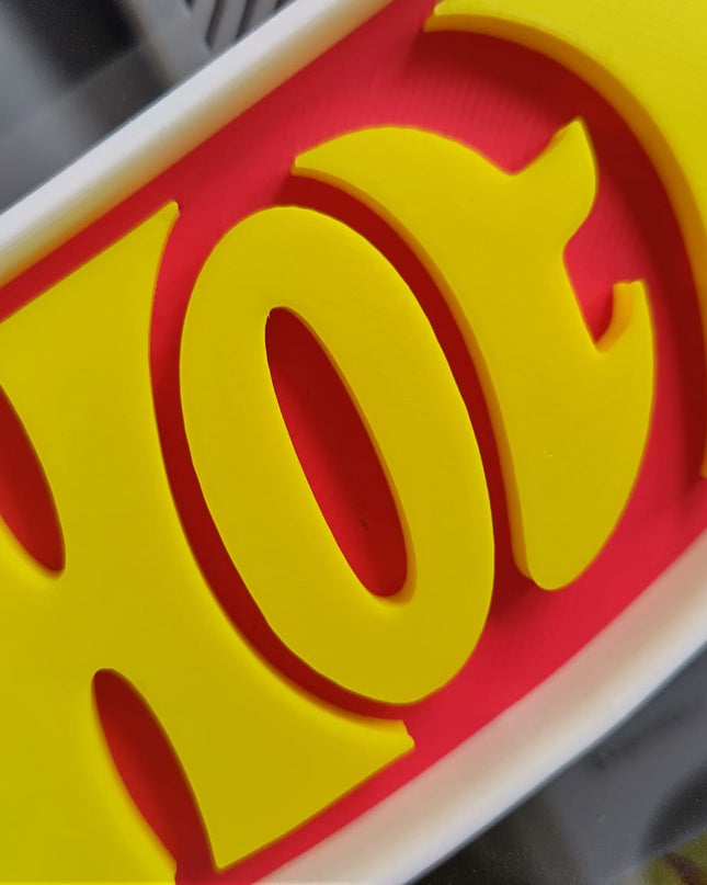 Hot Wheels Logo Large – 26cm x 9cm Homemade – Bright & Bold Plastic Decor