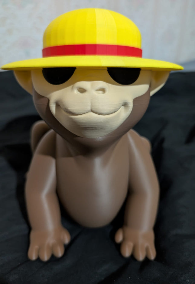 Monkey Toy / Decorative Toy – Cool Monkey with Straw Hat for Play or Display