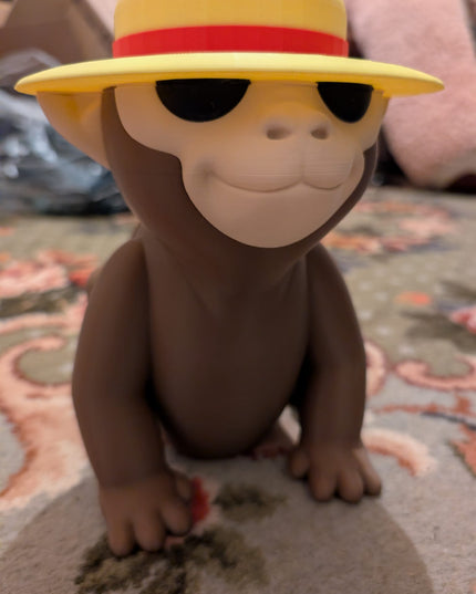 Monkey Toy / Decorative Toy – Cool Monkey with Straw Hat for Play or Display