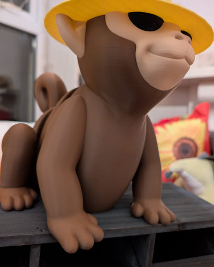 Monkey Toy / Decorative Toy – Cool Monkey with Straw Hat for Play or Display