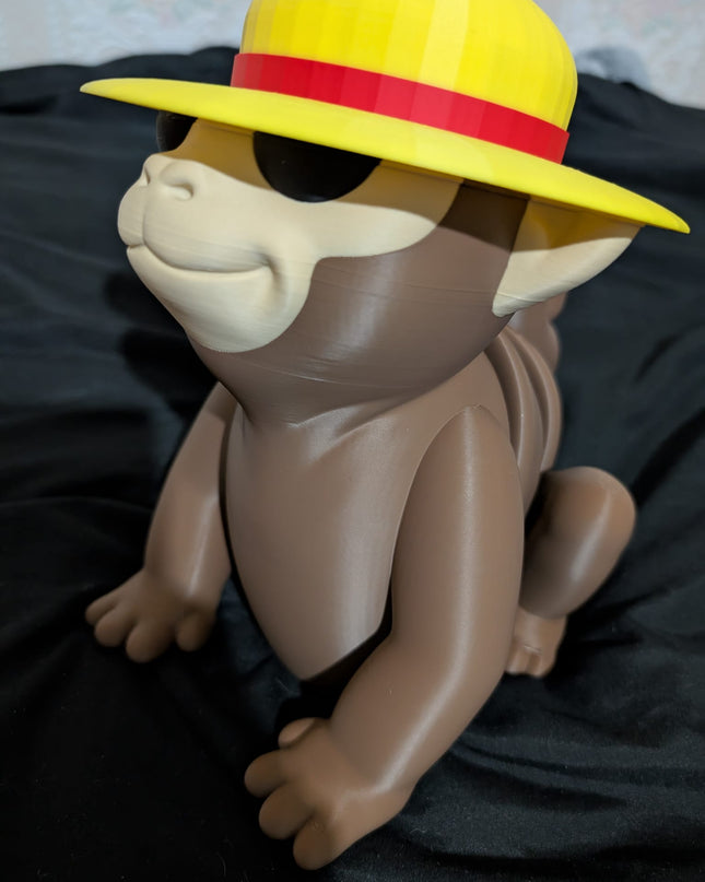 Monkey Toy / Decorative Toy – Cool Monkey with Straw Hat for Play or Display