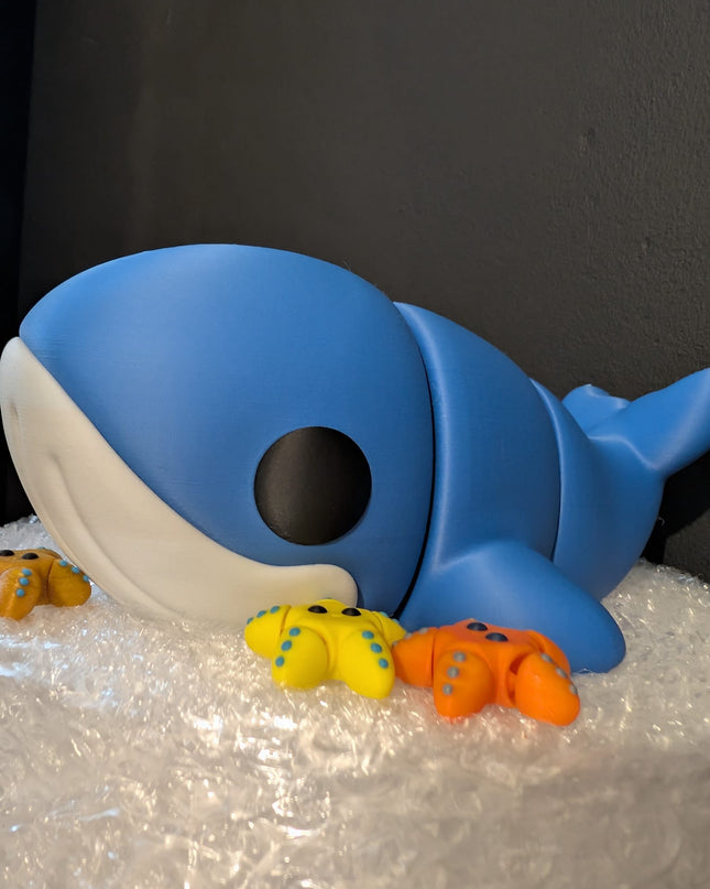 Whale Toy / Decorative Toy – Adorable White and Blue Whale for Play or Display