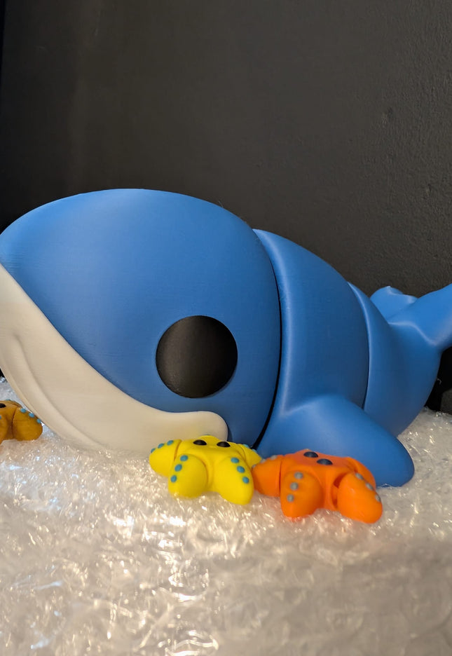 Whale Toy / Decorative Toy – Adorable White and Blue Whale for Play or Display