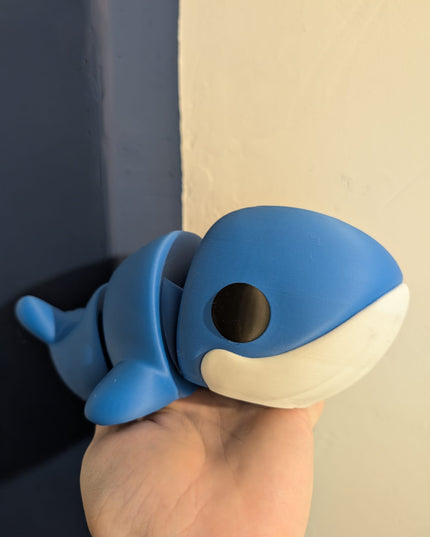 Whale Toy / Decorative Toy – Adorable White and Blue Whale for Play or Display