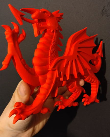 Welsh Dragon Full plaque in matte red - approx 25cm long made in plastic