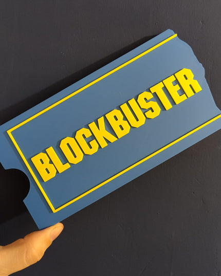 Blockbuster XL Ticket Plastic Plaque – 23cm smooth colour finish