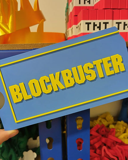 Blockbuster XL Ticket Plastic Plaque – 23cm smooth colour finish
