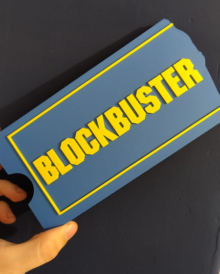 Blockbuster XL Ticket Plastic Plaque – 23cm smooth colour finish
